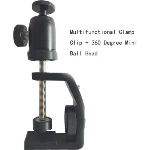 C-style Multifunctional Clamp Clip Large+ 360 Degree Mini Ball Head for Camera Flash Speedlite Photo Studio Accessorie