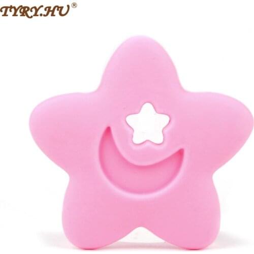 TYRY.HU Star Silicone Teether baby Teething Toy beads DIY Pacifier Chain Necklace Nursing Pendant Food Grade Silicone BPA Free