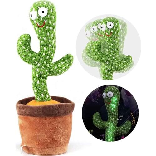 Home Decor Dancing Cactus Toy Shake Dancing Toy with The Dong Plush Dancing Cactus Ornament for Early Childhood Education Toy