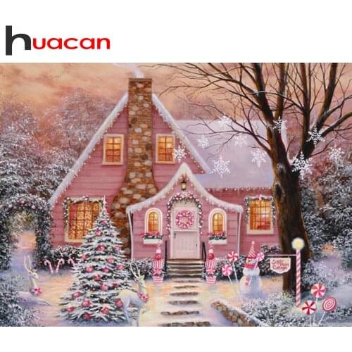 Huacan 5D DIY Diamond Painting Kit Christmas Garden Full Square/Round Diamond Embroidery Landscape Home Decor Craft Kit