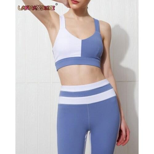 Women Sports Clothing Sportswear Sports Suits Fitness Workout Women Gym Sets 2 Piece Activewear Leggings Color Blocking