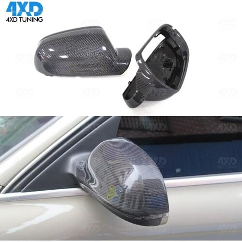 A4 A5 B8.5 For Audi S5 RS5 Carbon Fiber Side Wing Mirror Covers Caps Replacement Mirror Without & With Lane Assist 2010-2016