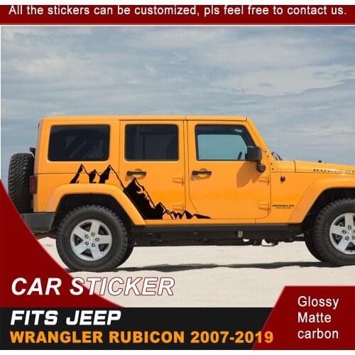 Car Stickers 2 Pcs Protect Scratch Side Body Graphic Vinyls Car Accessories Decals Fit For Jeep Wrangler Rubicon Sport Sahar