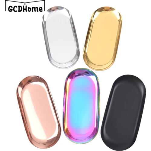 Stainless Steel Nordic Style Gold Dining Plate Dessert Plate Nut Fruit Cake Tray Snack Kitchen Plate Western Steak Kitchen Dish