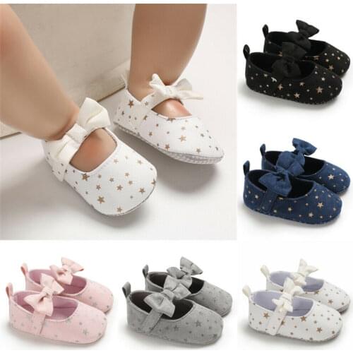 Toddler Girl Crib Shoes Newborn Baby Girls Boys Bowknot Soft Sole Dot Print Casual Shoes Hot Sale