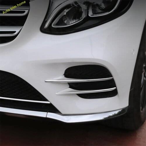 Lapetus Front Fog Lights Lamps Eyelid Eyebrow Strip Cover Trim Fit For Mercedes Benz GLC X253 2016 - 2019 ABS / Auto Accessories