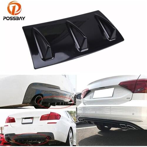 POSSBAY ABS Car Rear Bumper Diffuser Universal Car ABS Rear Bumper Lip Chassis Protector Diffuser Spoiler Diffuser Spoiler