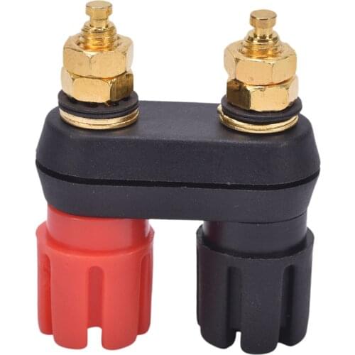 1pcs 5mm Gold-plated Pure Copper Dual Female Banana Plug Terminal Binding Post for Speaker Amplifier Useful Red and Black