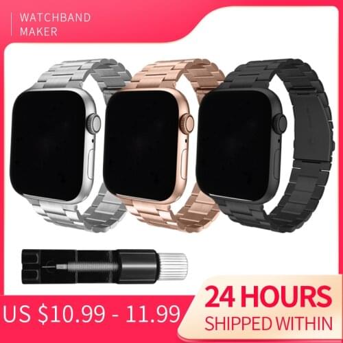 Stainless steel band compatible with Apple Watch SE/6/5/4/3/2/1/ Series 38mm 40mm 42mm metal band 44mm man/women