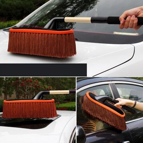 Car dusting brush cotton mop dust removal tool Multifunction car supplies snow sweeper brush Scalable 360 degree rotation