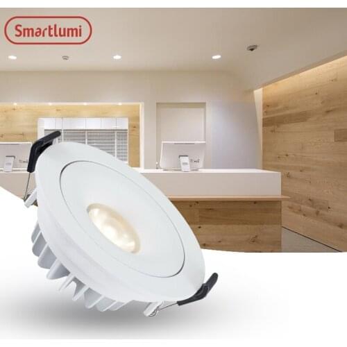 Smartlumi Led Downlight Dimmable 9W Round COB Recessed Lamp 220V 230V 240V Led Bulb Bedroom Kitchen Indoor LED Spot Lighting
