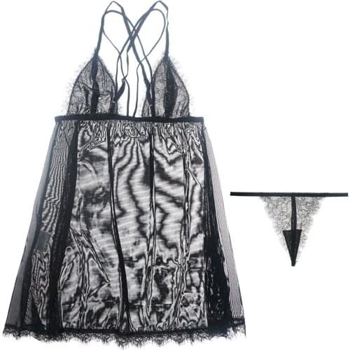 Yomrzl A369 new arrival summer womens nightgown temptation spaghetti strap sleep dress Sexy gauze sleepwear indoor clothes