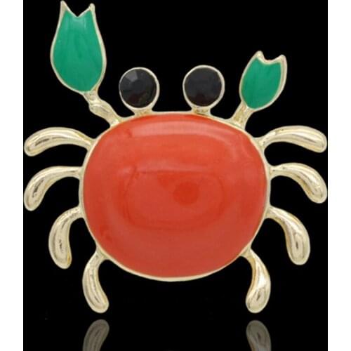 Zlxgirl New Arrival Men Brooch Accessory Perfect Enamel Crab Brooches Bouquet cartoon Baby Jewelry Kids Clothes Accessories