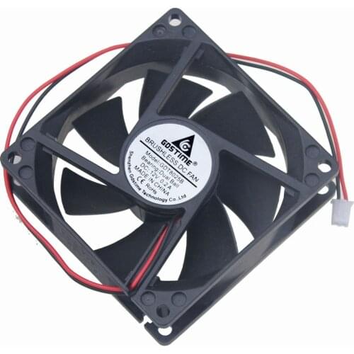 10 Pieces Gdstime 8cm 12V 80mmx80mmx25mm Dual Ball DC Computer Case Cooling Fan 80mm x 25mm 8025 2Pin 0.2A