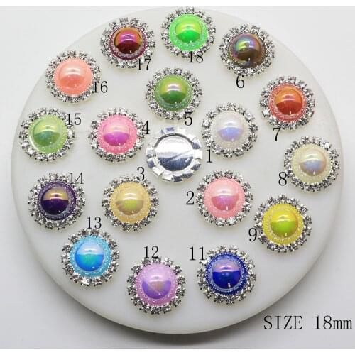 10Pcs/Lot 18MM Round AB Color Diy Accessories Festival Decor Diameter DIY Fit Jewelry Accessories Supplies for Wholesale