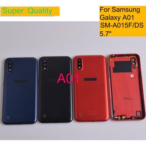 10Pcs/Lot For Samsung Galaxy A01 A015 A015F SM-A015F/DS Housing Back Cover Case Rear Battery Door Chassis Housing Replacement