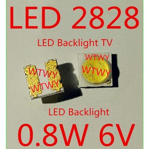 1000pcs For SHARP LED LCD TV Backlight Application LED 2828 LED Backlight TV High Power 0.8W 6V Cool white LED Backlight