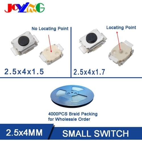 2.5X4 Small Turtle Two Pin Touch Switch Patch 2-Foot Micro Button Switch 2.5x4mm