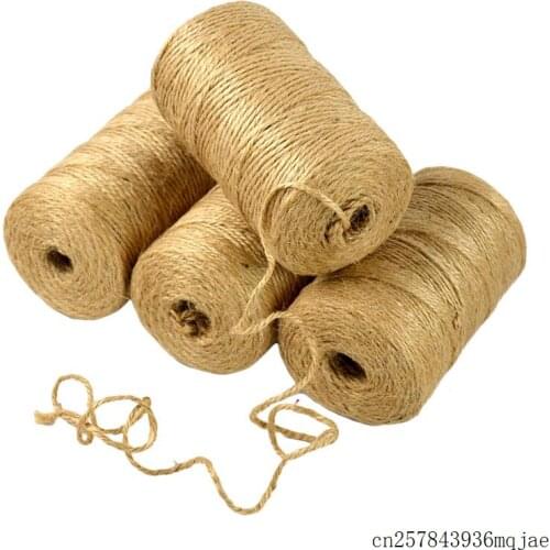 50pcs Natural Jute Twine Burlap String Florists 100m Woven Hemp Ropes Wrapping Cords DIY Decoration for Wedding Party