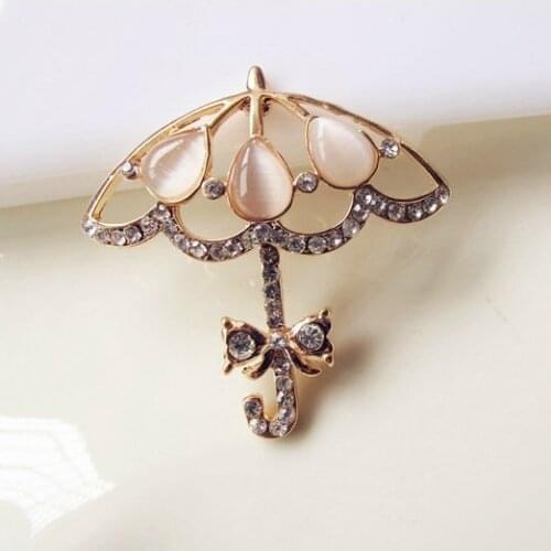 6pcs per lot 4.5cm*4.5cm Alloy Opal Umbrella Cell Phone DIY Alloy Decoration