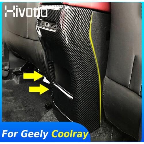 For Geely Coolray SX11 2020 Accessories Armrest Rear Air Conditioner Outlet Frame Cover Decoration ABS Chrome Panel Car Styling