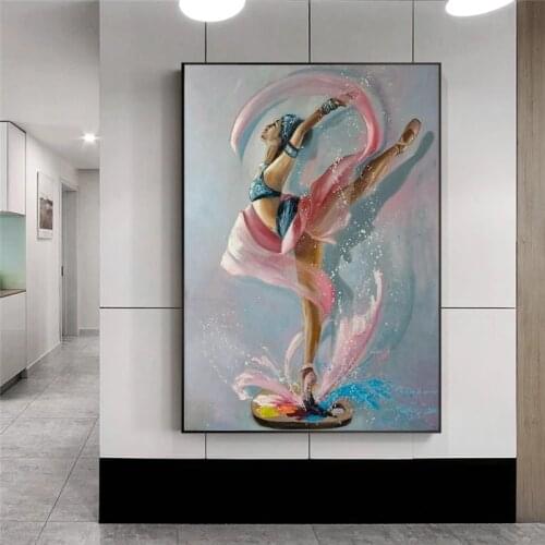 Abstract Ballerina Canvas Painting Dance Ballet Girl Posters and Prints Modern Wall Art Picture for Living Room Home Decoration