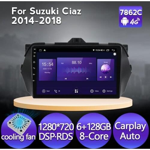 6+128G IPS Apple CarPlay Android Auto Car Radio Multimedia Video Player GPS Navigation For Suzuki Ciaz 2014 2015 2016 2017 2018
