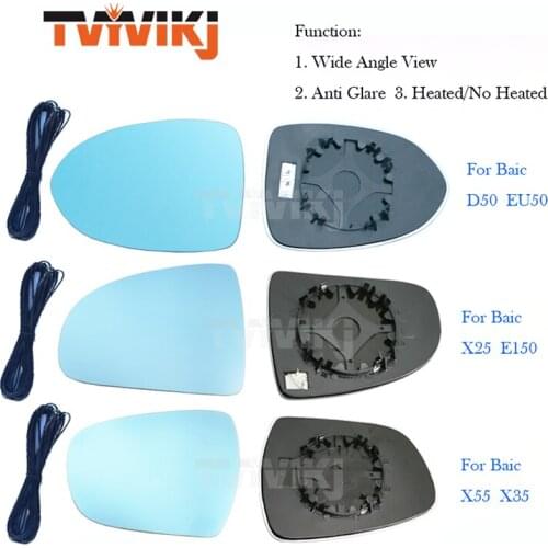 TVYVIKJ Side Rearview Mirror Blue Glass Lens For Baic X25 X35 X55 EX360 E150 D50 D20 Wide Angle View anti glare door mirror