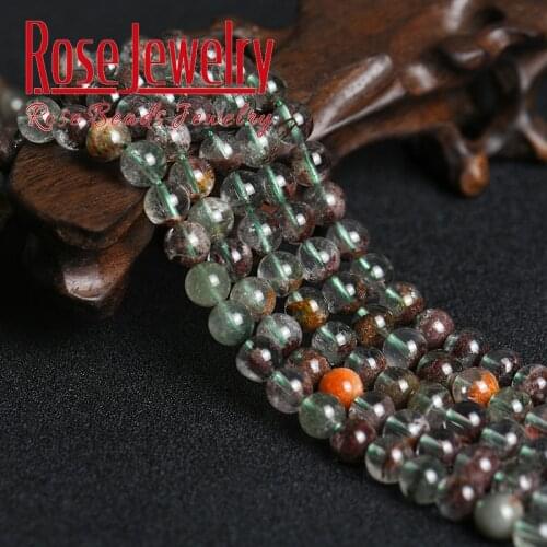 Wholesale AAAAA Natural Stone Beads Green Crystal Phantom Ghost Round Loose Beads 15" 4 6 8 10 MM Pick Size For Jewelry Making