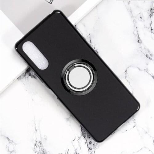 For Sony Xperia 10 II 10II Back Ring Holder Bracket Phone Case Cover Phone TPU Soft Silicone Cases for Sony Xperia 1 II 1II