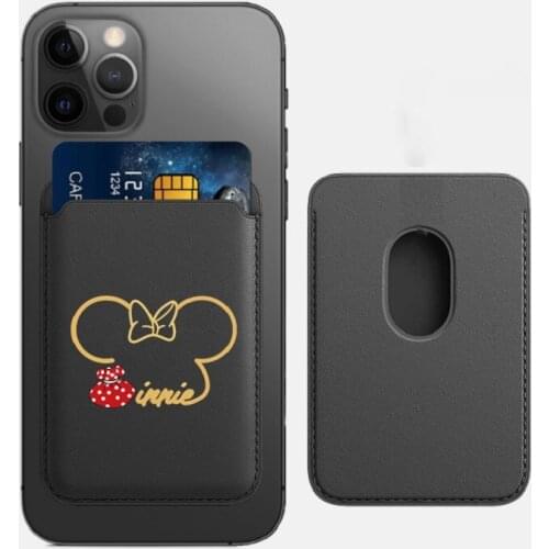 Cute cartoon case For Magsafe Magnetic Card Bag Wallet Case For iPhone 12 Pro Max Mini Fashion Luxury PU Leather Card Holder