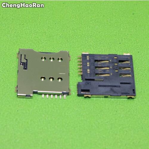 ChengHaoRan Micro SIM 6PIN Card Socket Child Watch New 10PCS Push-push Type Slot tray Holder Reader Adapter Repair Connector