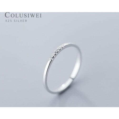 Colusiwei Sterling Silver 925 Dazzling Cubic Zirconia Finger Rings for Women Wedding Statement Jewelry Chic Stylish Bague