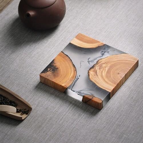 Japanese Style Wood Resin Tray For Bowl Teacup Teapot Teahouse Home Hotel Home Decoration Tray Tea Accessories
