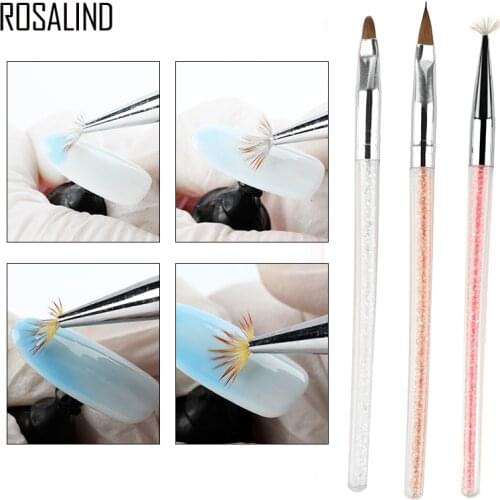ROSALIND Nail Art Brush 1PCS Drawing Pen 7 Colors Liner Flower Painting UV Gel DIY Design Acrylic brushes for manicure