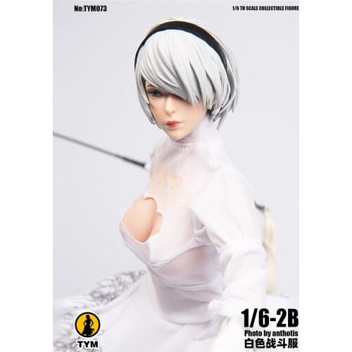 1/6 Female Soldier Clothes Tym073 2b Neil Sister White Battle Skirt F 12'' Action Figure Female Body Toy Collection Gift Display