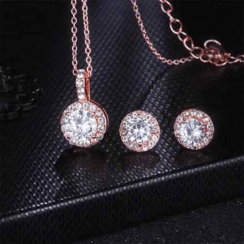 Women Jewelry Set Necklace Earring Set Fashion Charm Cubic Zirconia Jewelry Set Banquet Wedding Jewelry Girlfriend Birthday Gift