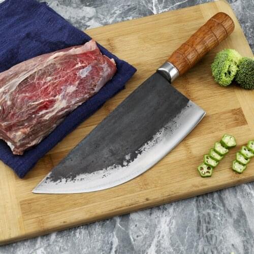 High-carbon Steel Forged Cleavers for Pig Killing Knife Handmade Kitchen Chopping and Slaughter Dual-use Chef Kitchen Knives