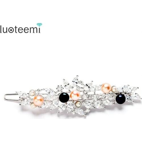 LUOTEEMI Brand New Arrival Luxury Imitation Pearl Bridal Hiar Clip pin for Fashion Female Wedding Jewelry Hair Accessories