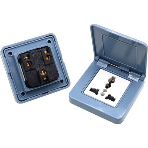 Multi-function AC Universal Adapter Waterproof Socket Outlet With Waterproof Cover Outdoor Indoor Dustproof Industrial Socket