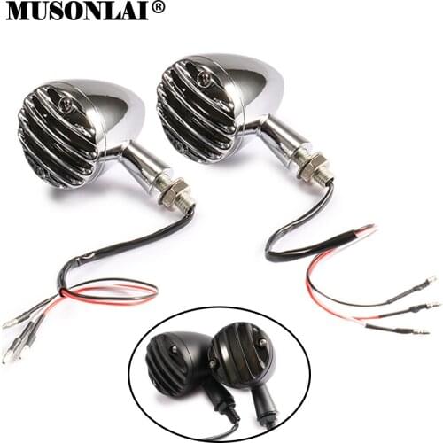 Motorcycle LED Turn Signals Indicator Grille Light Motorbike Flashers Blinker Universal Direction Lights for Harley Sporster