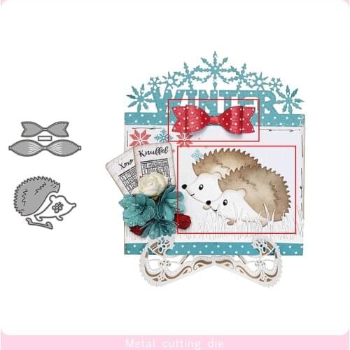 Bow and Hedgehog set Metal Cutting Dies for DIY Scrapbooking Photo Album Decorative Embossing Paper Card Crafts Die Cut 2019