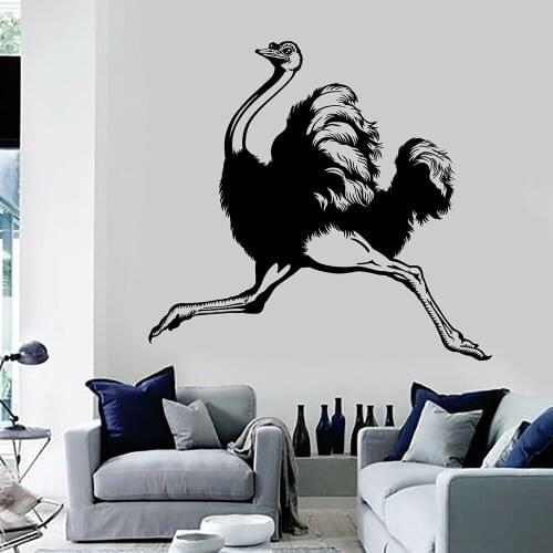Birds Wall Decal Ostrich Animal Wall Stickers Nursery Kids Room Decoration Stickers Removable Vinyl Art Wall Decor Murals B349