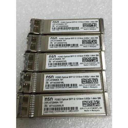 Nsn FTLX1370W3BTL-NN SFP+ SM FOSO Optical SFP O 1310nm 9.8G 1.4KM , single mode