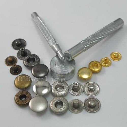 One Fastener Rapid Rivet Button Setting Tool 3/8'' 10mm + 50 snap Button stud Color free ship