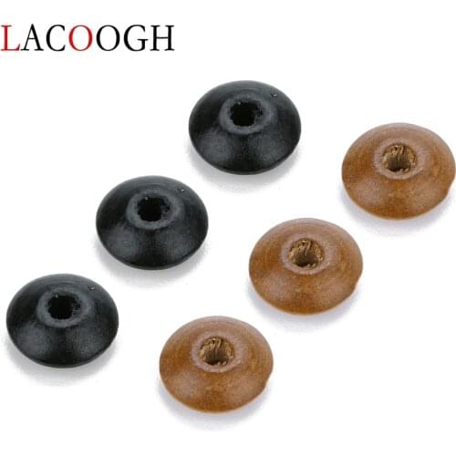 Wholeslae 100pc/lot 14*5.8mm Natural Round Wood Bead Brown Abacus Spacer Beads With 3mm Hole for DIY Bracelet Jewelry Finding