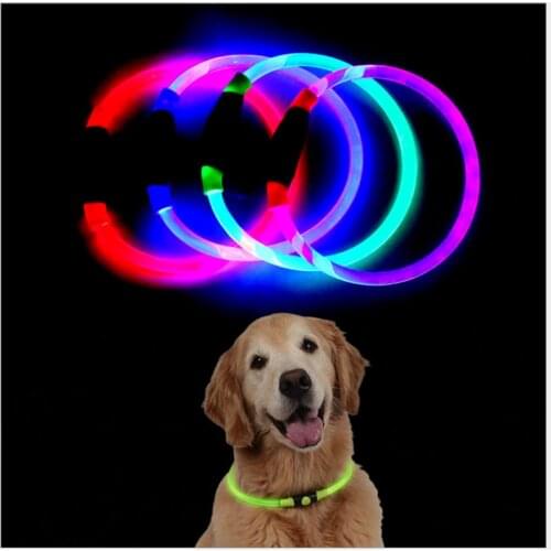 Pet Dog Adjustable Collar Whole Body Collar Transparent PU Dog Night Flash Collar Overall Luminous Effect Pet Products