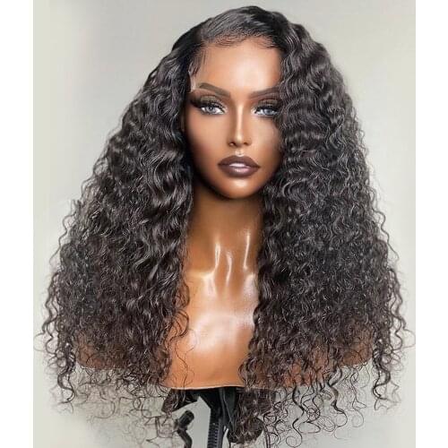 13x4 Curly Lace Wig Human Hair Wigs Pre Plucked Brazilian Loose Deep Wave 28 30 inch 150% Lace Closure Wig For Black Women