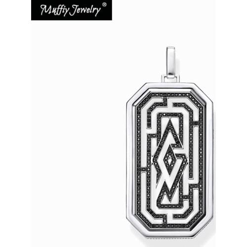 925 Sterling Silver Maze Dog Tag Pendant Fit Necklace 2020 Brand New Fashion Street Style Cool Boy & Girl Jewelry Gift For Men