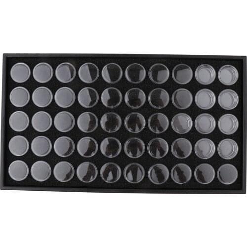 50 Slots Small Empty Storage Box Nail Art Rhinestone Jewelry Powder Display Storage Case Transparent Plastic Organizer